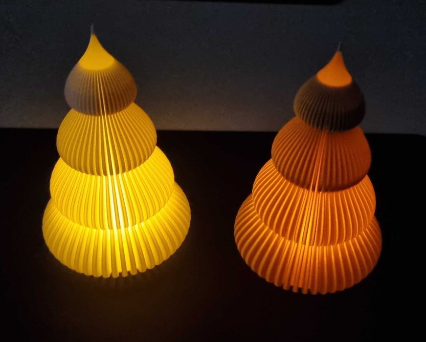 Zestaw 4 figurek świątecznych 3D dekoracje handmade 2 kolory + LED