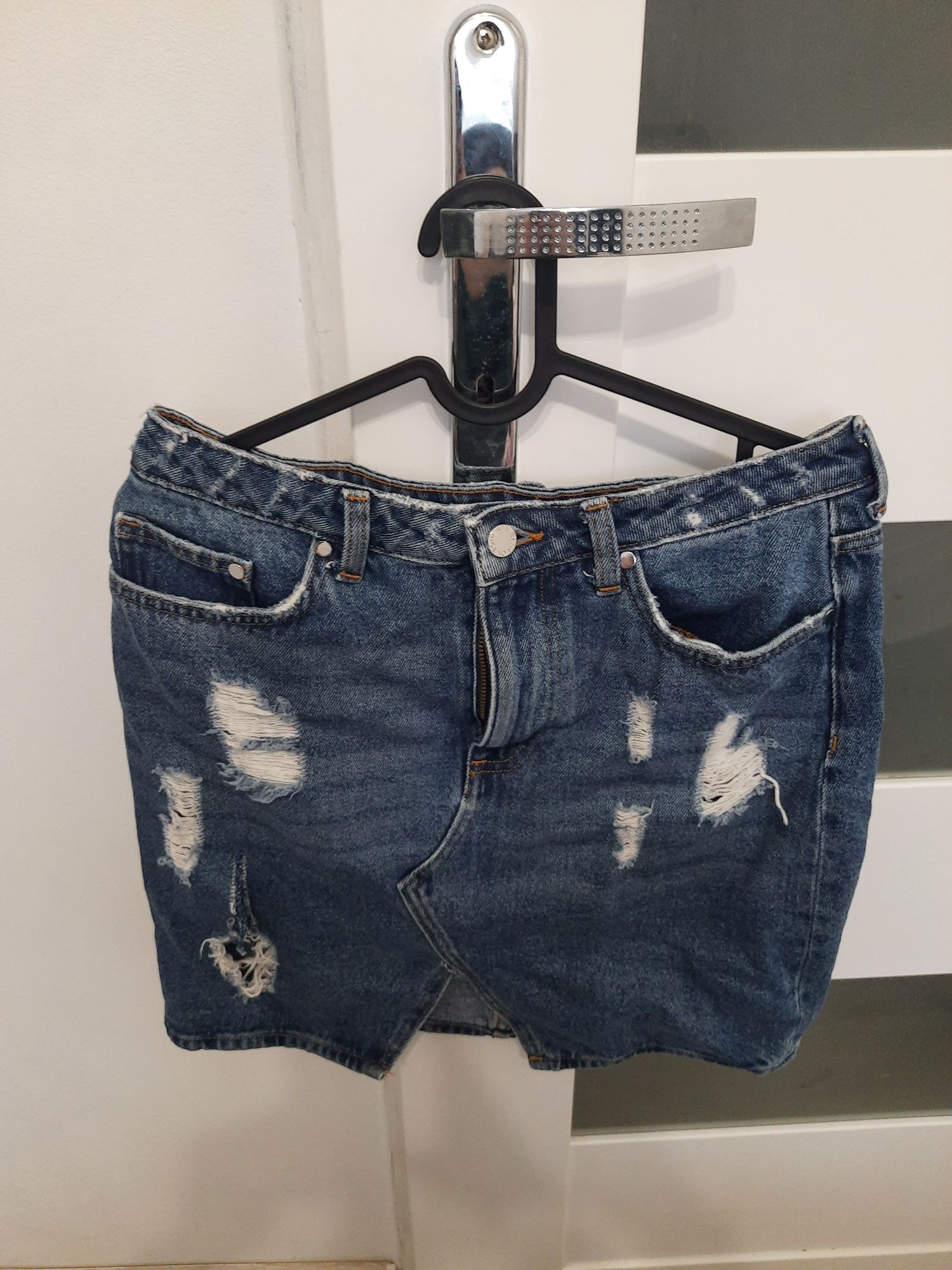 Spodnica h&m dziury jeans przetarcia