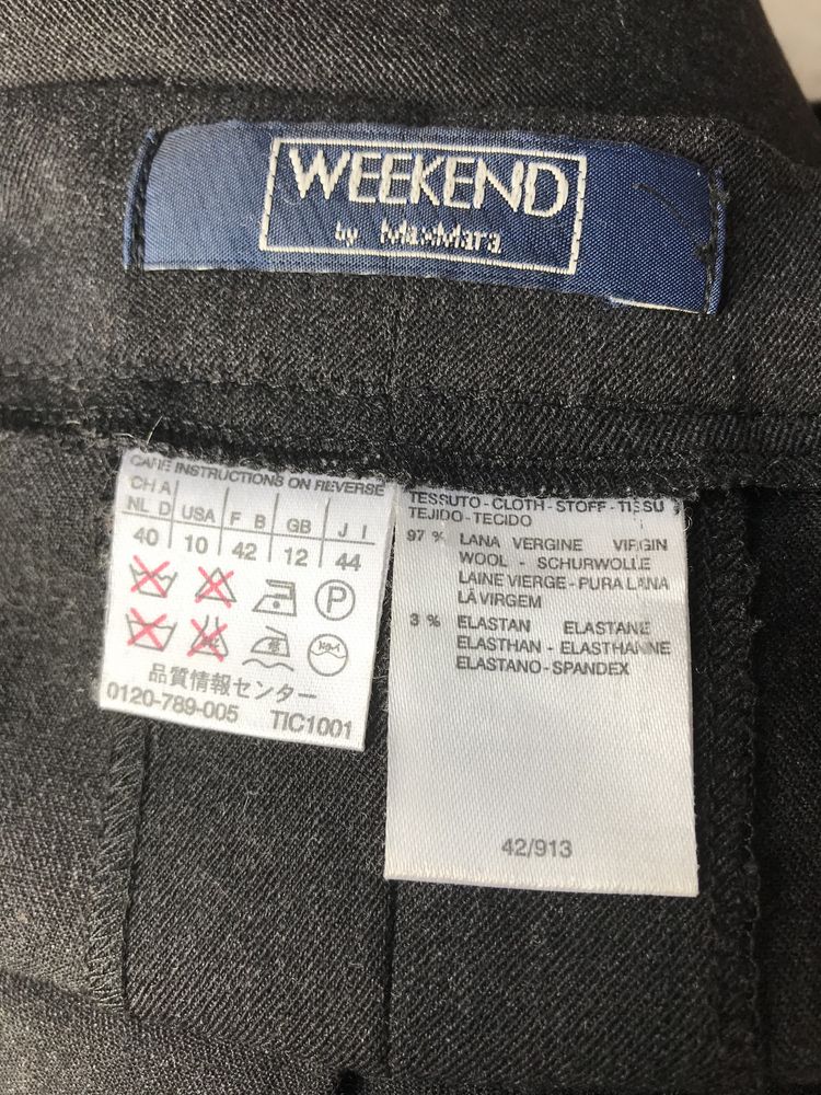 Weekend MaxMara spodnie damskie w kant S wełna