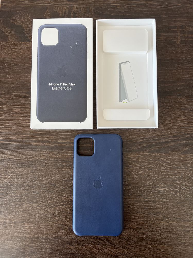 Etui skórzane Apple iPhone 11 Pro Max Midnight Blue - oryginalne