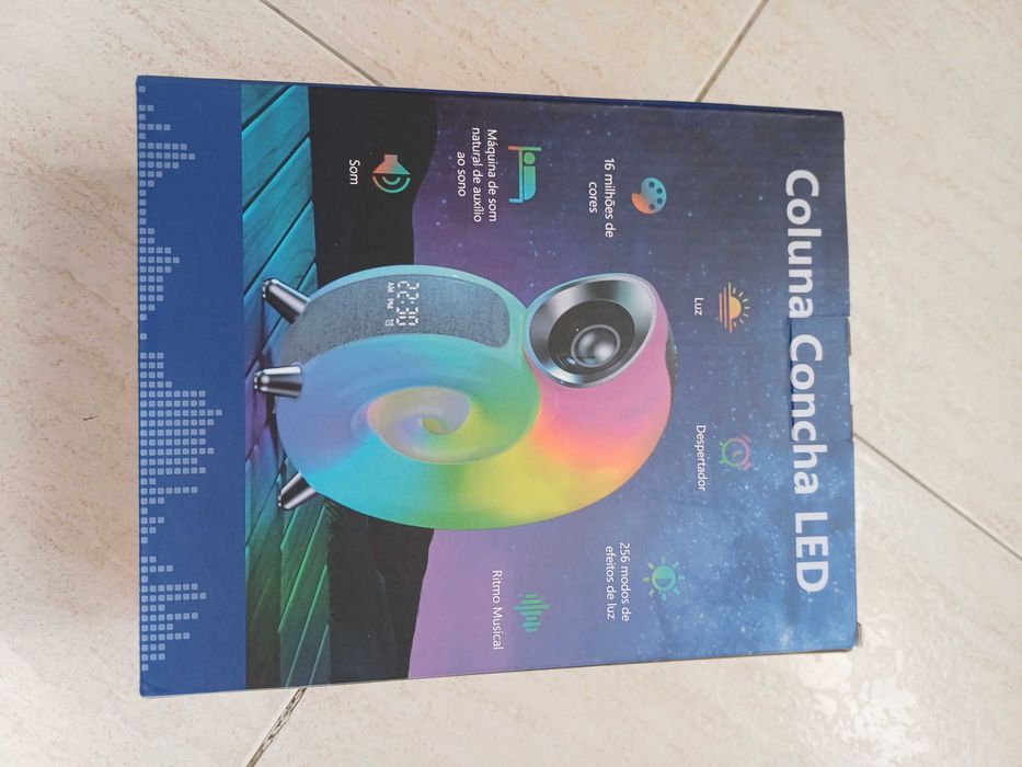 Coluna bluetooth com relogio