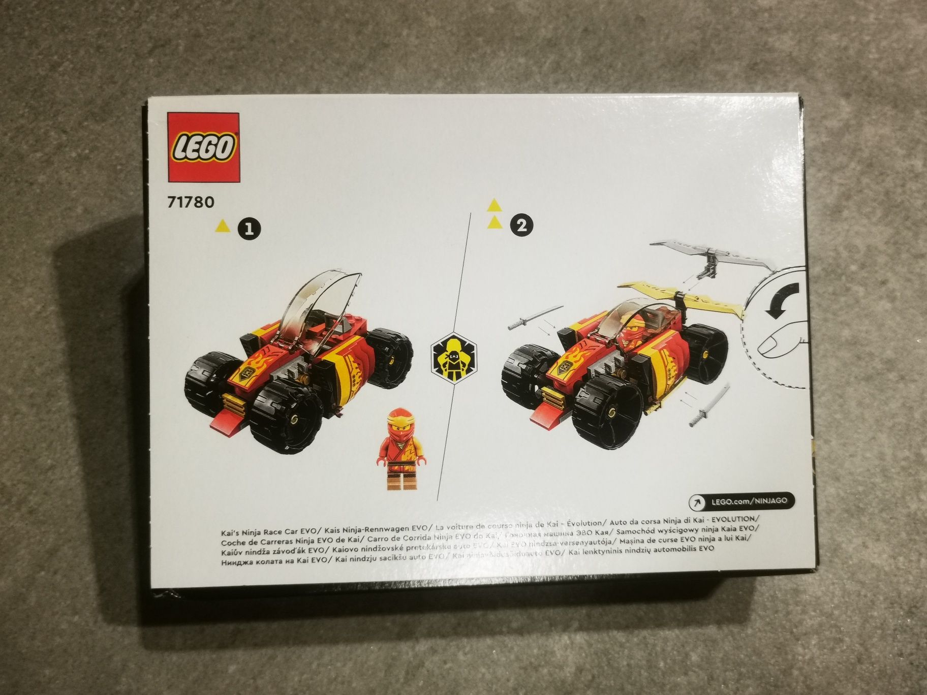 Lego Ninjago 71780 samochód wyścigowy Kaia. Kai's Ninja Race Car EVO