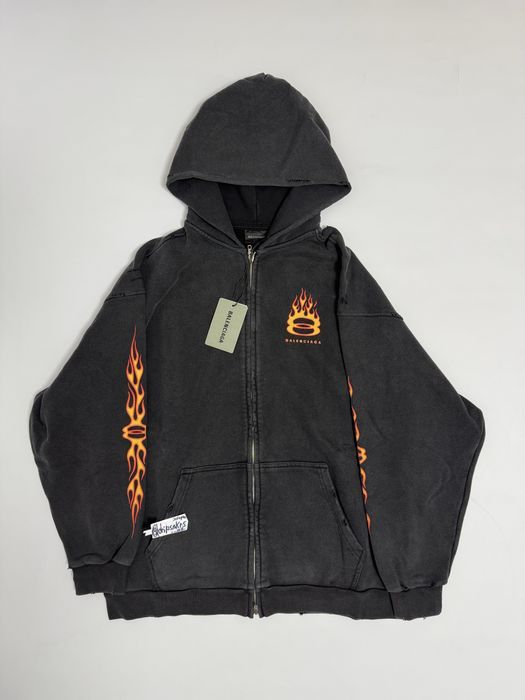 зип худи Balenciaga Unity Fire Zip up S M L