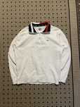 Tommy Hilfiger 1/3 зіп лонгслів з воротником білого кольору