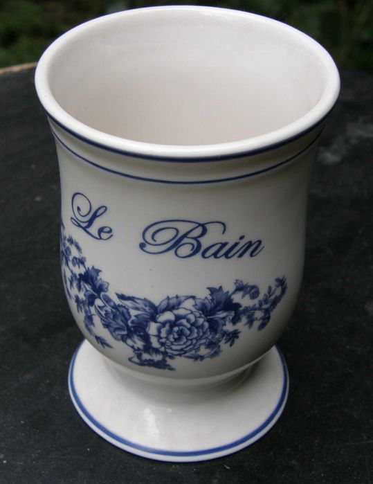 Komplet łazienkowy ceramika kobalt