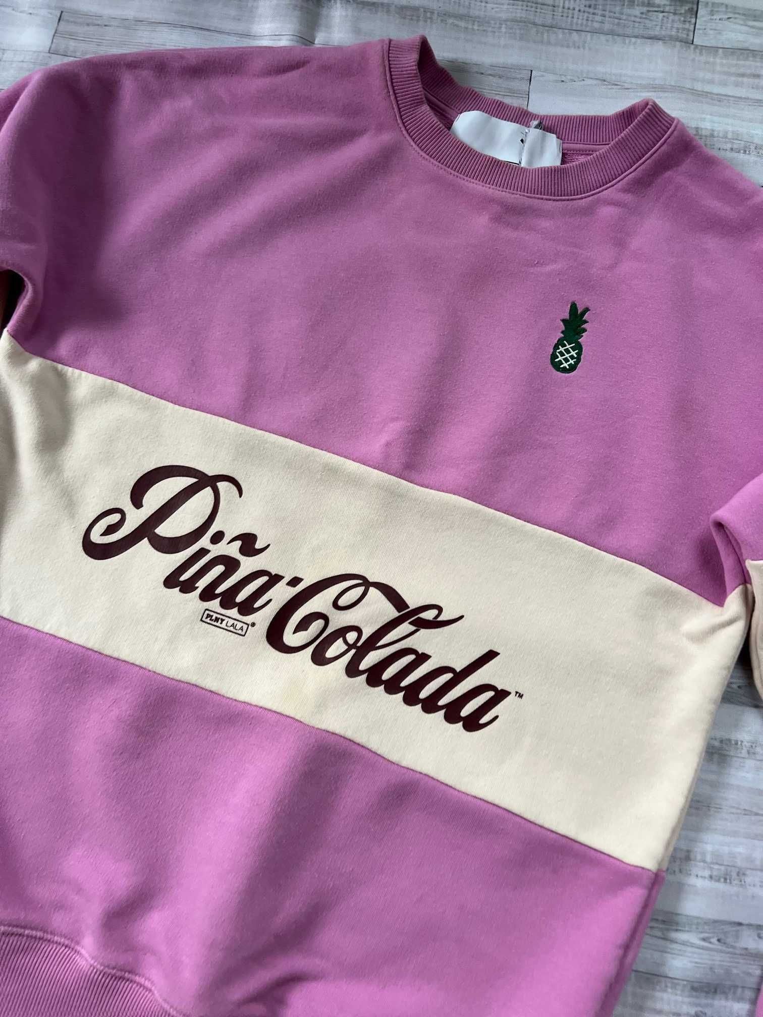 PLNY Lala Pina Colada bluza bawełniana bawełna różowa XXS oversize