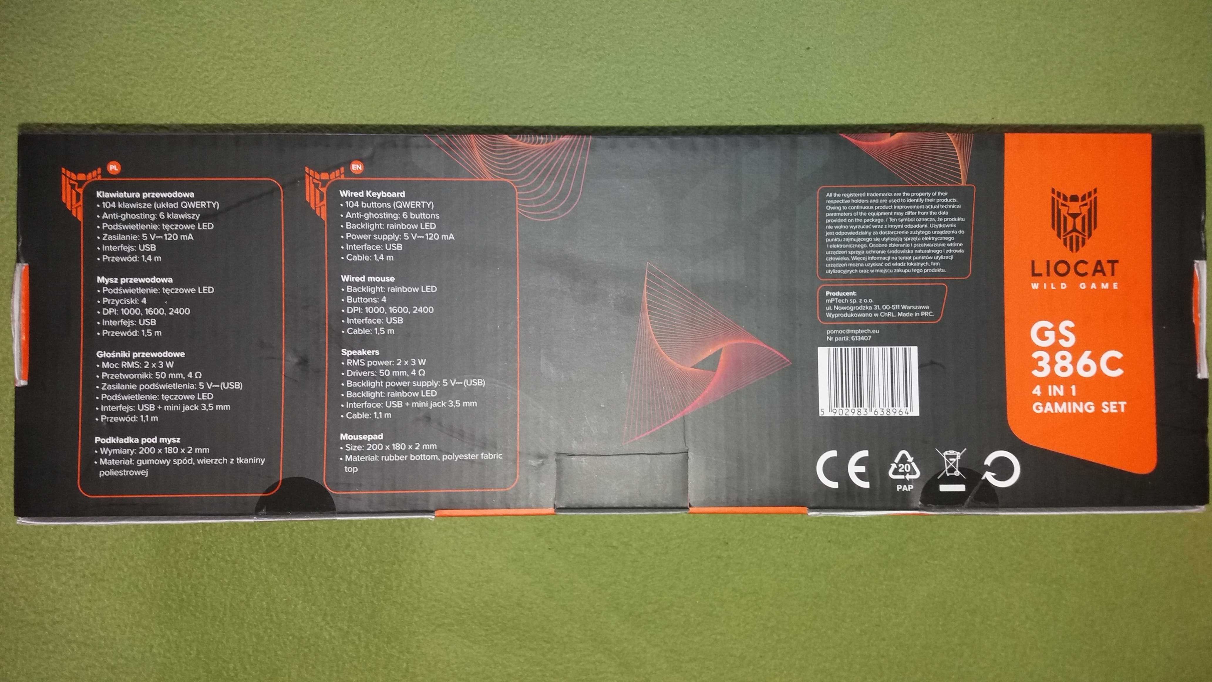 Liocat zestaw 4 w 1 Gs 386c rgb