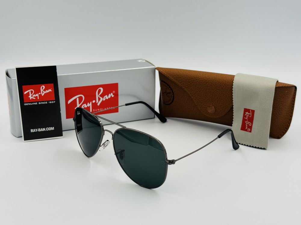 Солнцезащитные очки Ray Ban Aviator Metal 3026 Gun-Black 62мм стекло