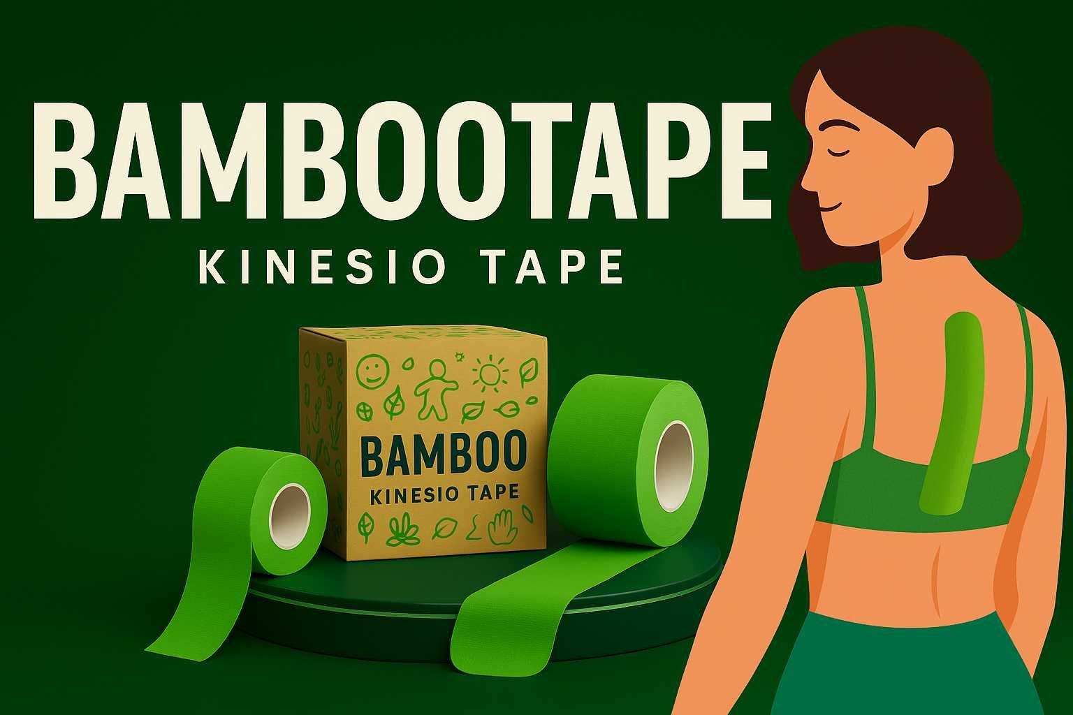 BambooTape - Taśma Kinesio Tejpy Tape Kinesiotaping - żółta