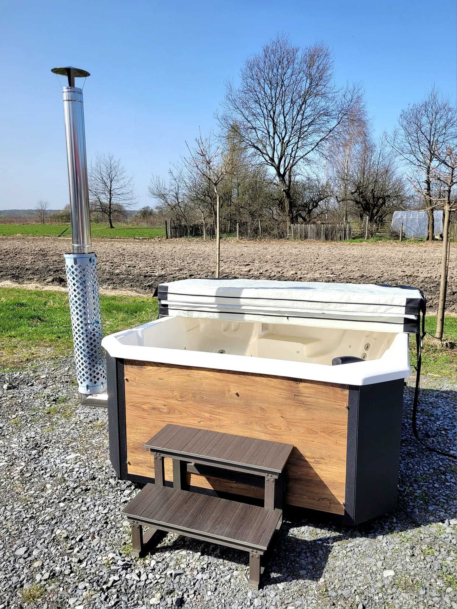 5 osobowe jacuzzi Marshall Premium piec na drewno lub grzałka, masaże