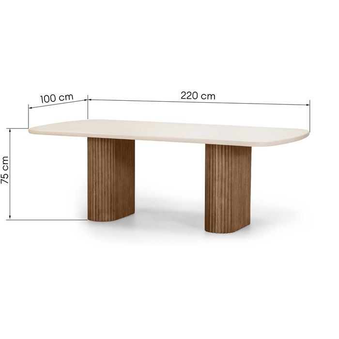 ZZ1868 - Stół ogrodowy Rovigo 220 cm z kamiennym blatem