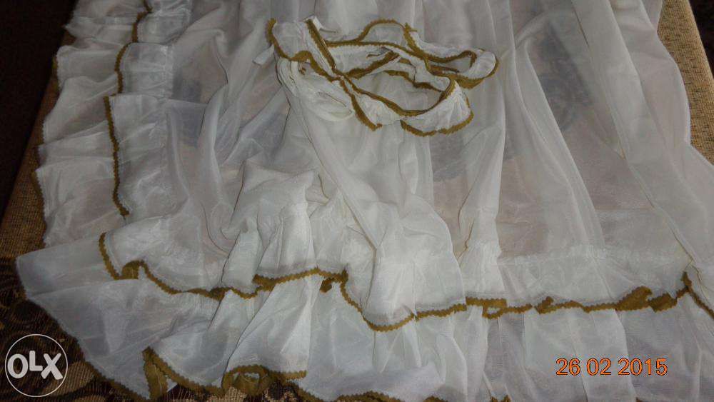 Zasłony na okno ekri z dwiema falbanami 8 części