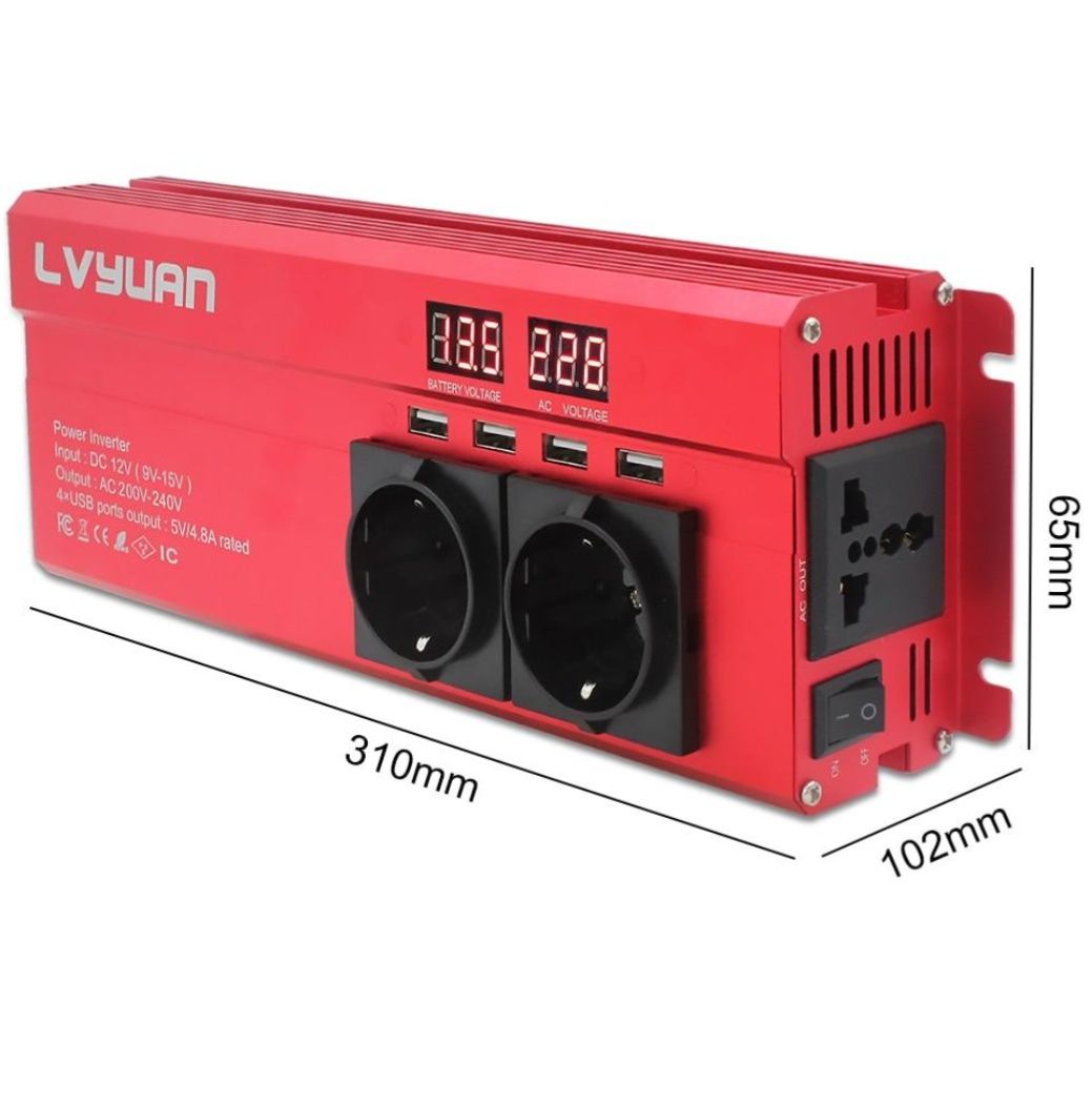 Инвертор LVYUAN 12/220V 1600W/6000W