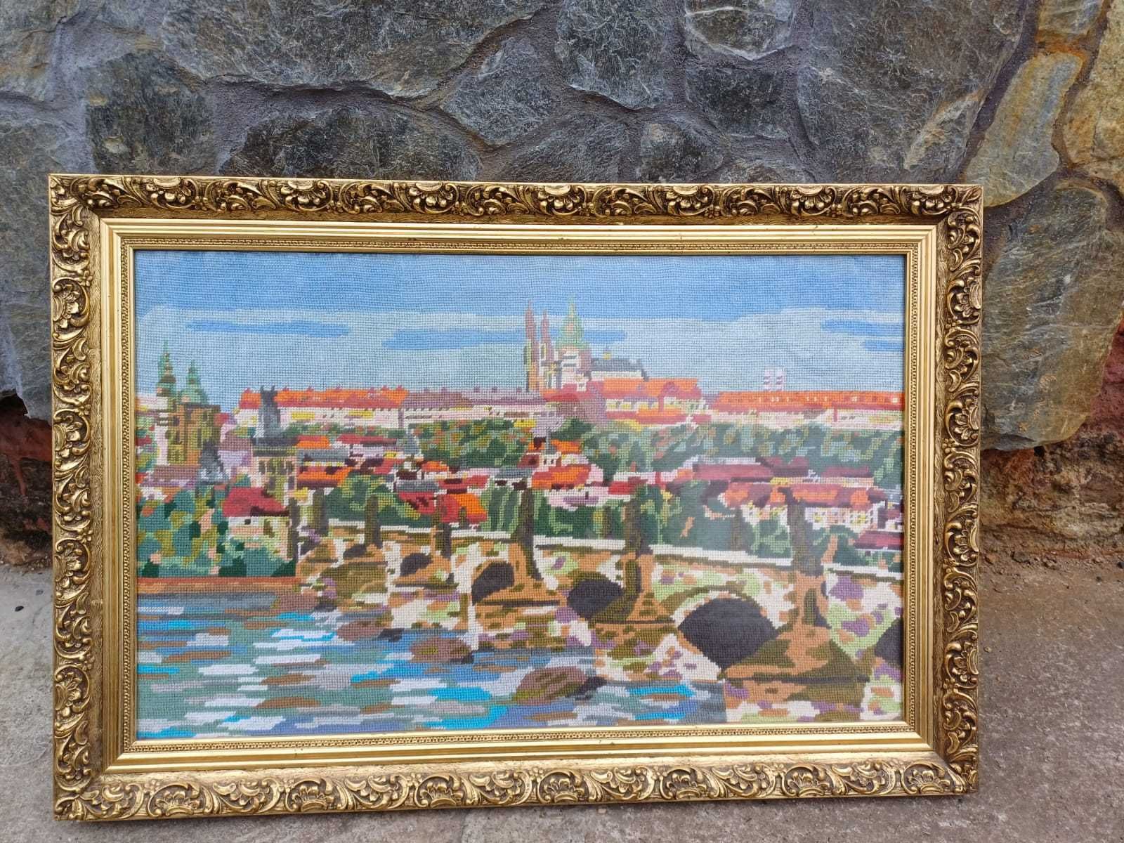 Obraz gobelin w starej ramie