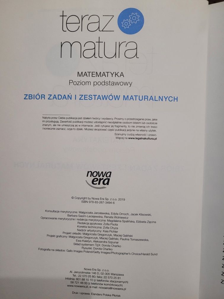 Zbiór zadań i zestawów maturalnych- matematyka poziom podstawowy