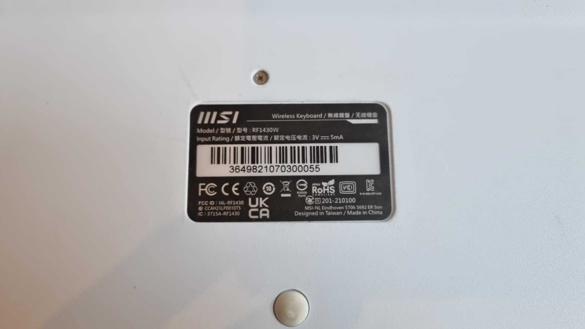 Klawiatura Bezprzewodowa MSI UKŁAD FRANCUSKI