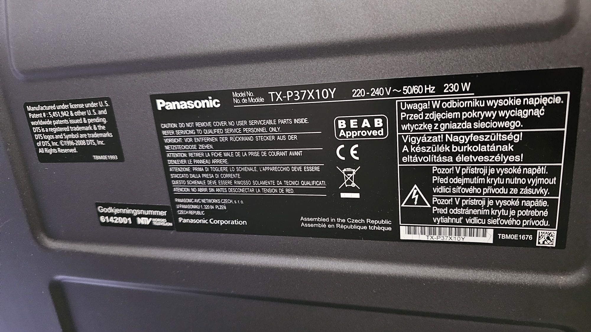 TV Panasonic 37 cali