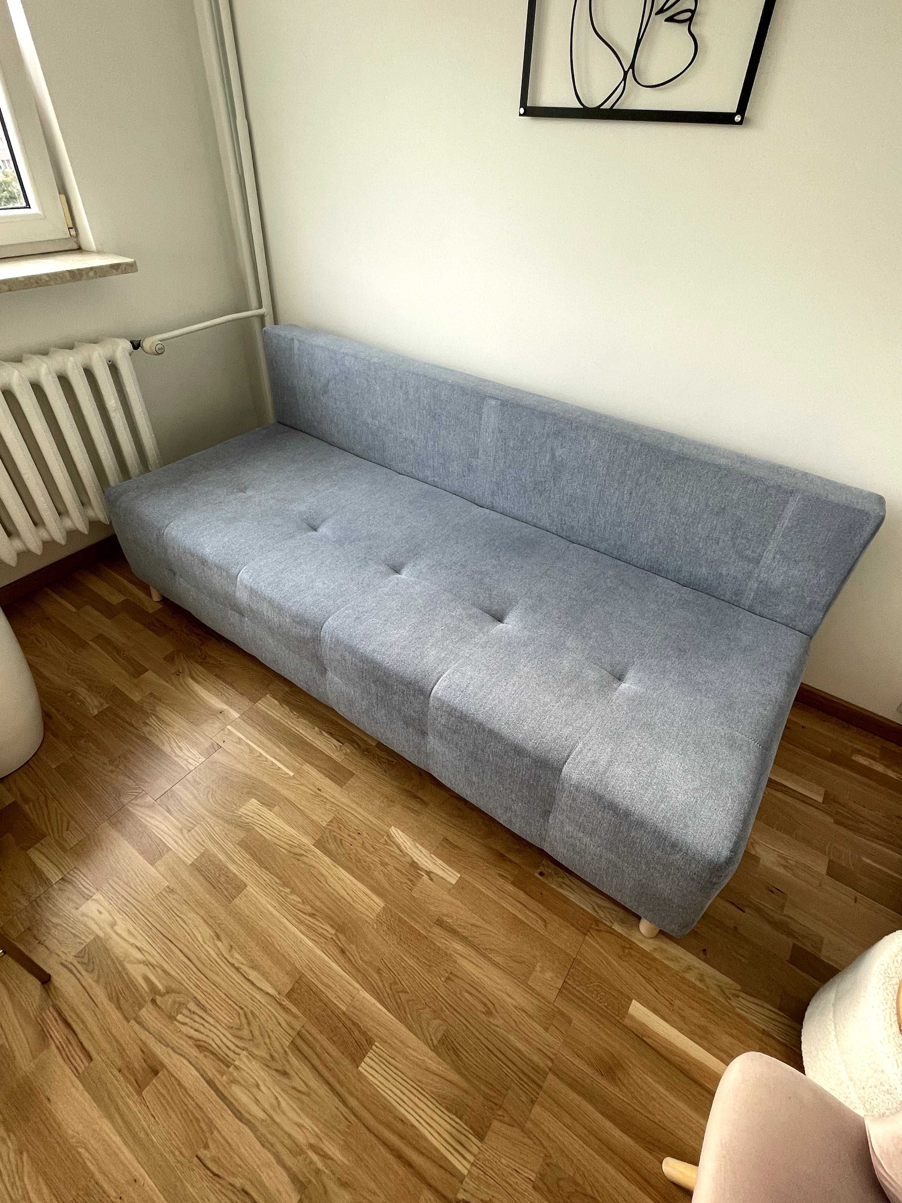 Sofa rozkładana szaroniebieska