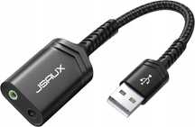 Zewnętrzna Karta Dźwiękowa Stereo JSAUX, Adapter Audio USB