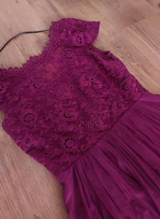 Sukienka XS only gołe plecy wesele wizytowa długa maxi Vintage