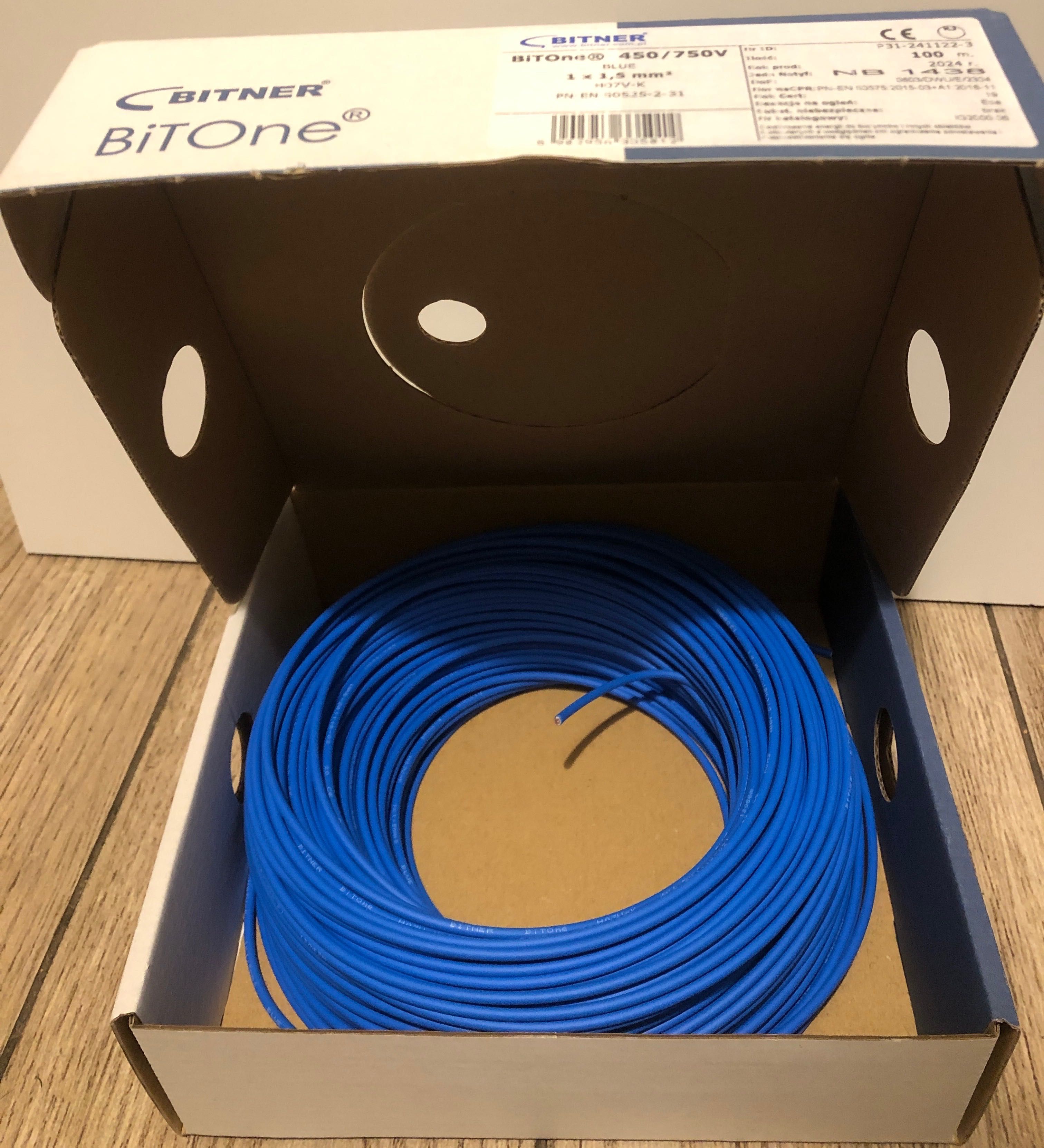 Przewód linka LGY 1x1,5mm2 niebieska BITNER 92 m