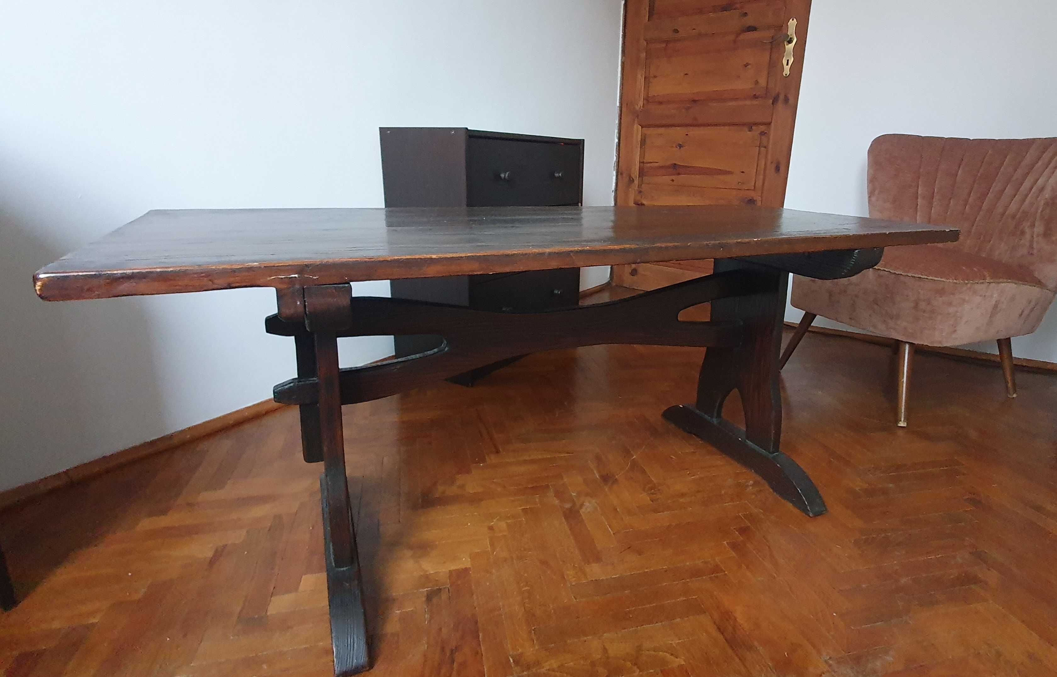 Piękna drewniana ława/stół unikat