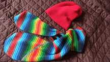 zestaw czapka beanie szalik z odblaskami rękawiczki