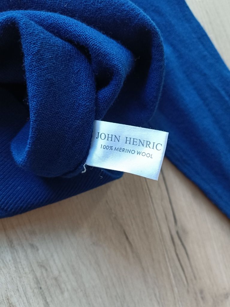 Sweter wełniany 100% wełna merino John Henric rozmiar M