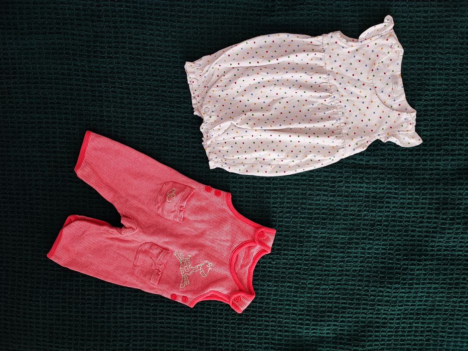 Mega duży kolorowy zestaw ubranek dla dziewczynki rozmiar 62/68