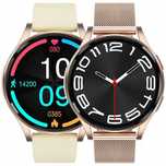 Smartwatch damski z funkcją EKG, HRV, ciśnienia i rozmów z paskiem beż