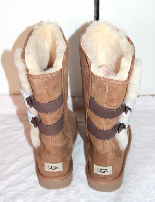 UGG skóra brąz śniegowce ocieplane botki kozaki brązowe 39 skóra