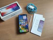 iPhone X 256GB szkło hartowane, akcesoria, bez iCloud