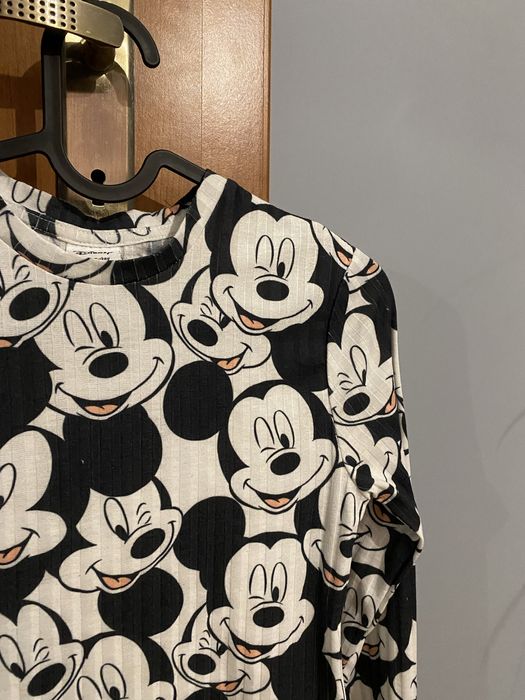 bluzka koszulka bluza myszka miki mini mouse bialy czarny disney