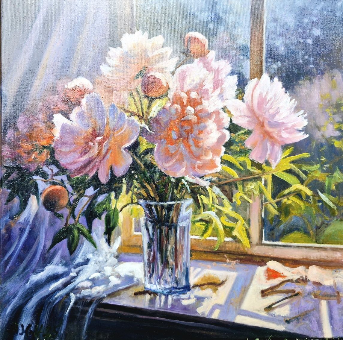 Obraz olejny Piwonie