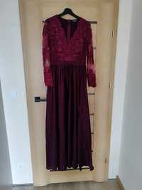 Długa burgudnowa sukienka EMO 42