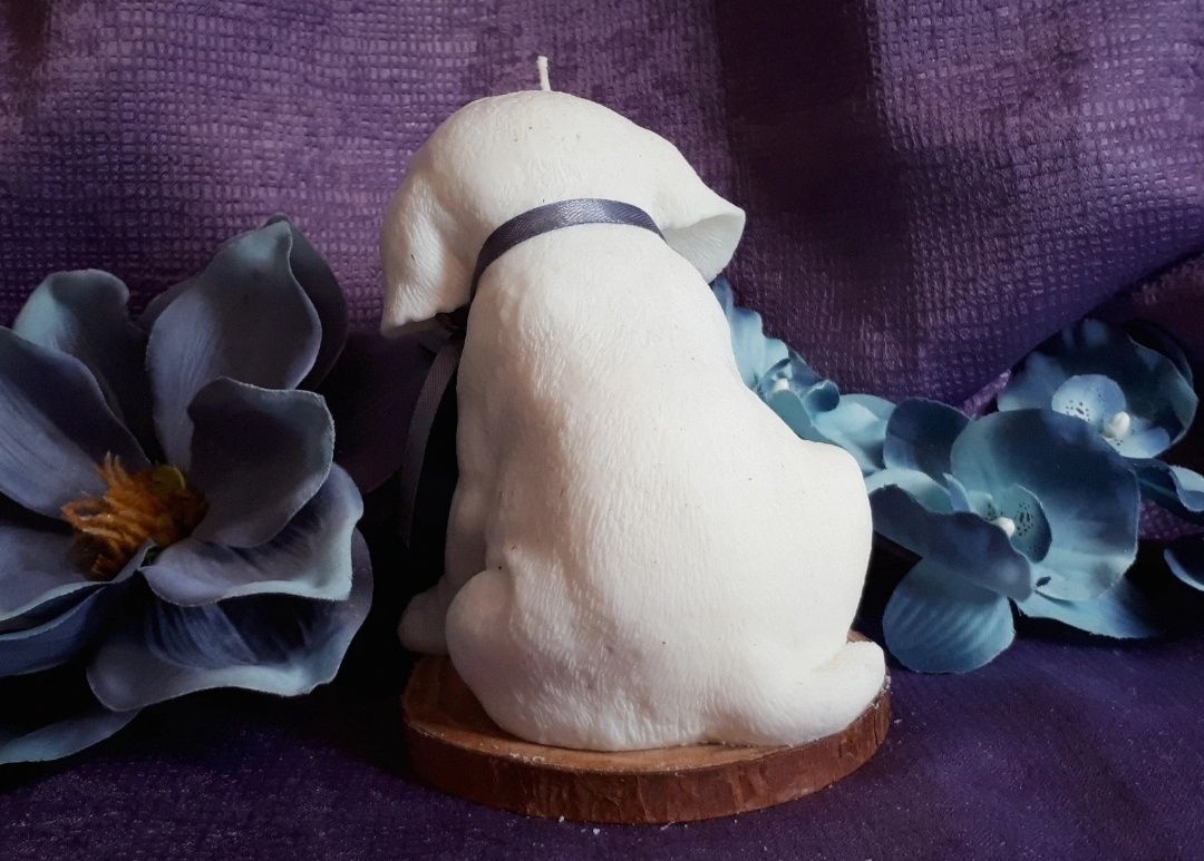 Świeca sojowa duża gigant pies piesek szczeniak ogar beagle handmade r
