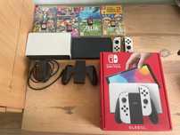Konsola NINTENDO Switch OLED Model Biały64gb+4gry