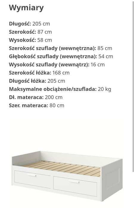Łóżko IKEA Brimnes