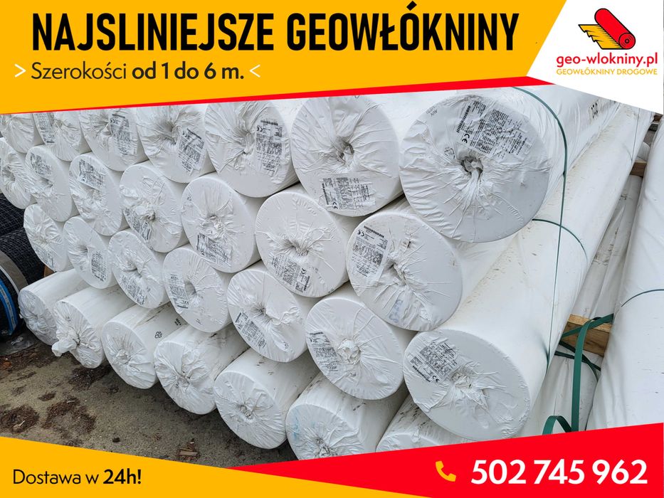 Geowłóknina Najsilniejsza PP Polipropylen od 1 do 6 geotkanina Drogowa