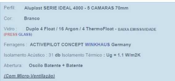 Janela de sacada PVC Branca (Corte térmico)