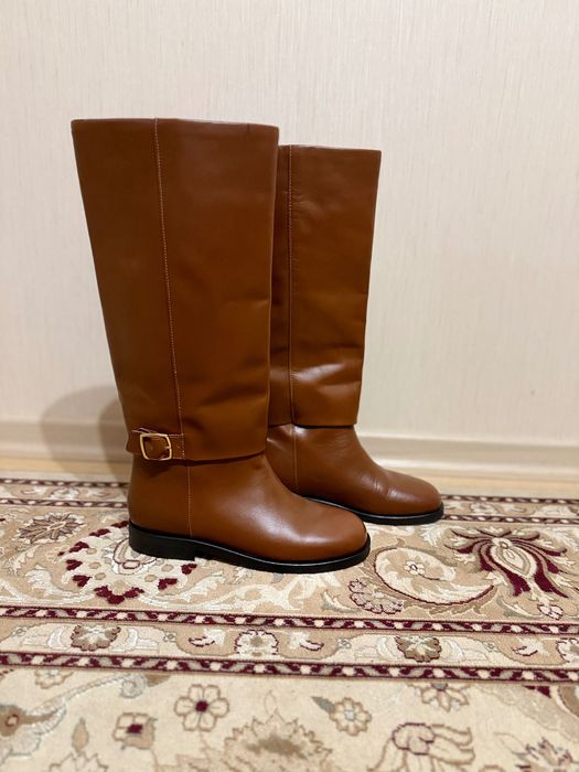 Шкіряні руді сапоги Mango,39 р