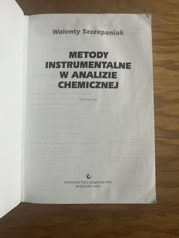 Metody Instrumentalne w Analizie Chemicznej