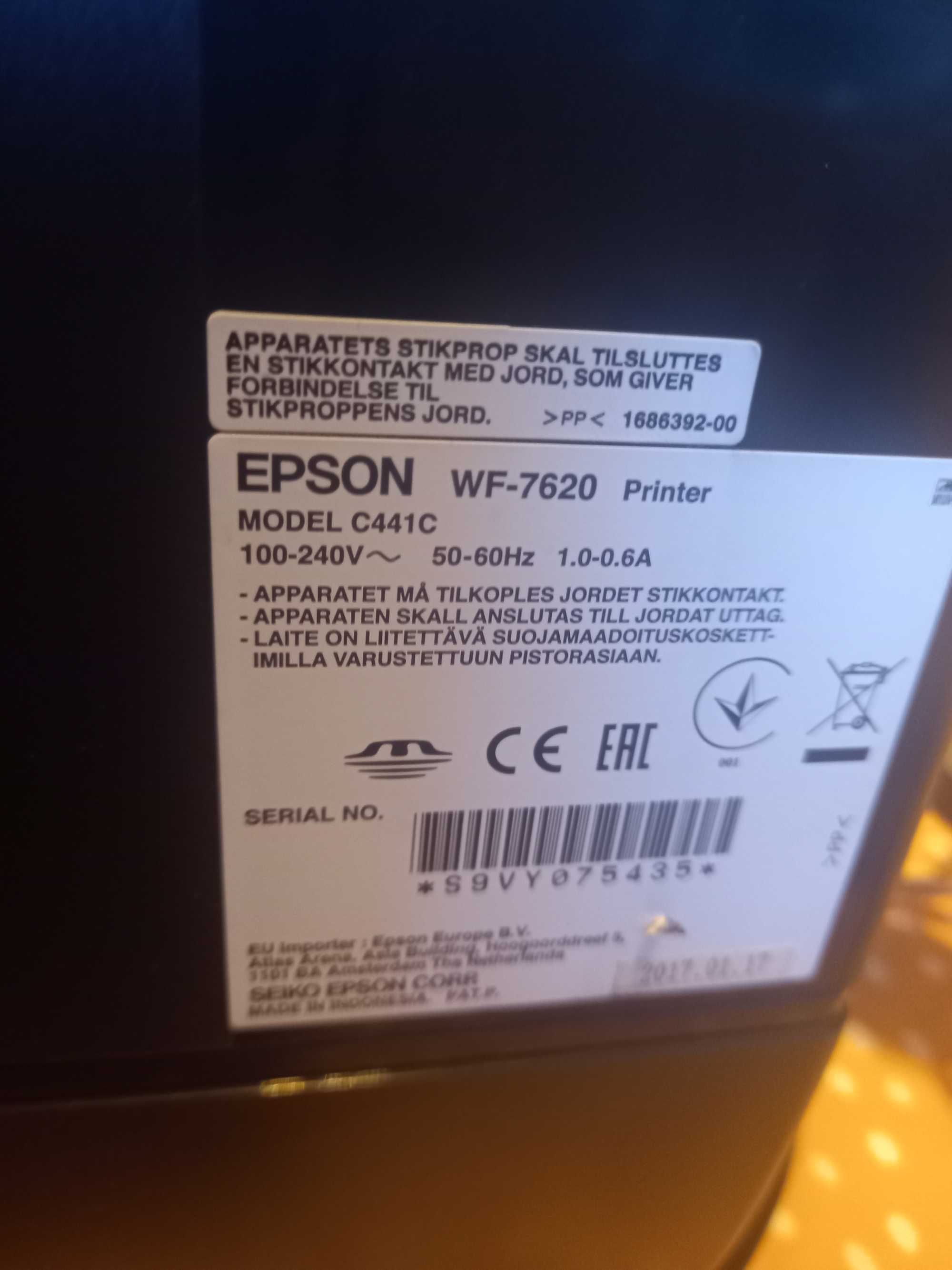 Urzadzenie Wielofunkcyjne EPSON WorkForce WF-7620 w pelni sprawny