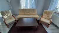 Sofa + 2 fotele + stolik - zestaw do salonu komplet wypoczynkowy