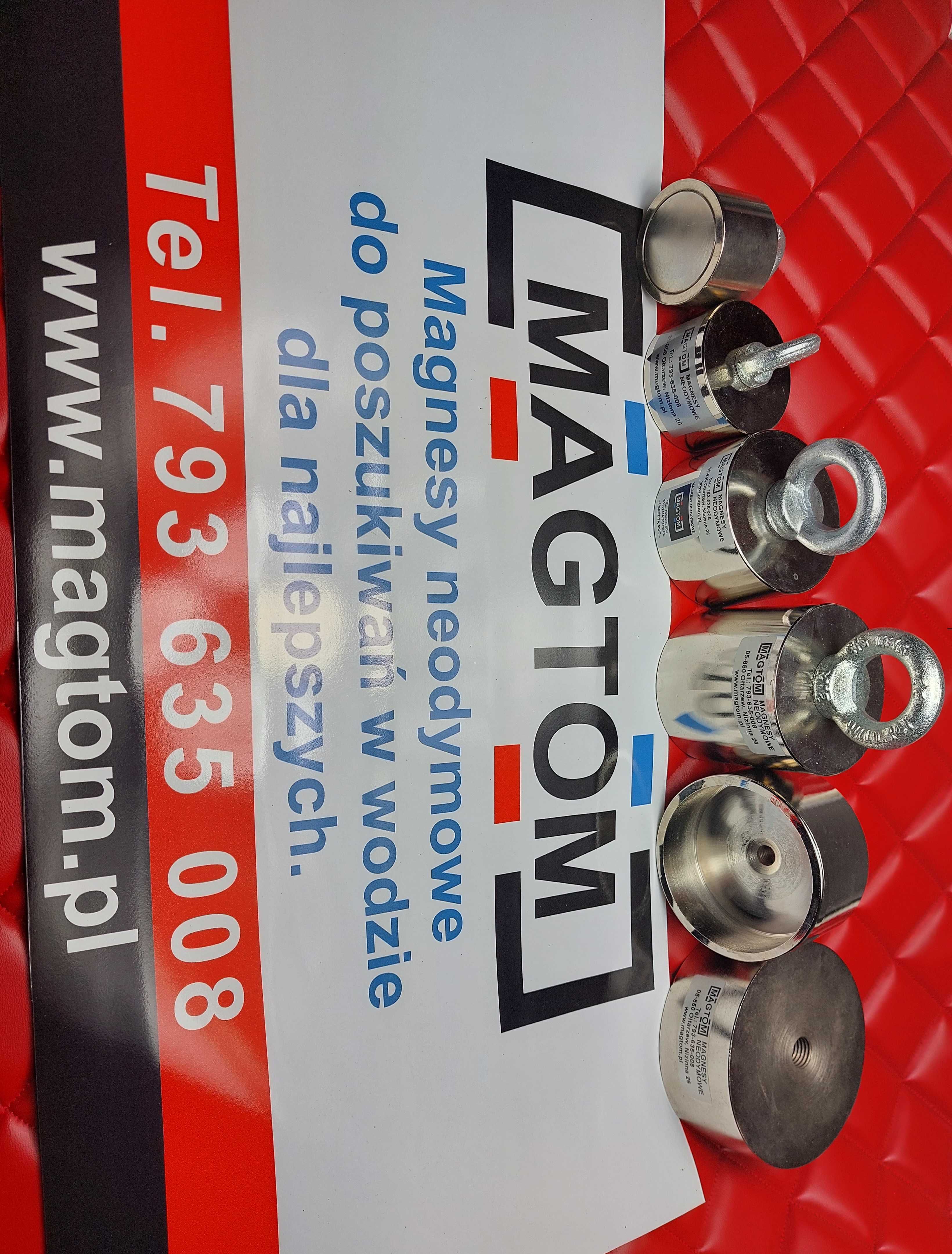 Magnes neodymowy 360 stopni 350kg x4 MW 70x30 N42 mocowanie górne
