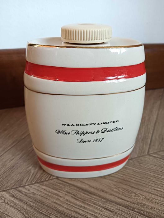 Baryłka porcelanowa po Whisky z korkiem