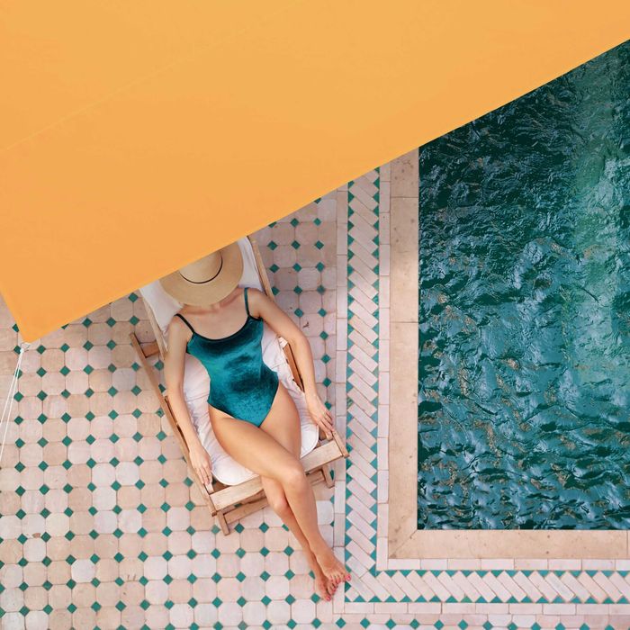 Żagiel słoneczny prostokątny żółty 2x4m Relaxdays