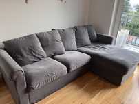 Sofa IKEA GRÖNLID 3-osobowa z szezlongiem – Ljungen średnioszary