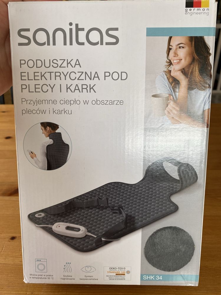 Poduszka elektryczna pod plecy i kark,sanitas,lidl,rozgrzewająca podus