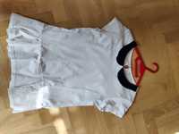 Biała bluzeczka z granatowym kołnierzykiem 164 cm.